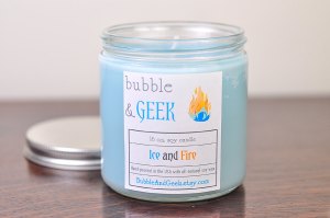 ice and fire candle, bubbleandgeek